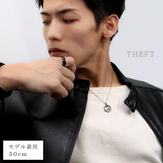 THEFT セフト コイン ピースマーク モチーフ ネックレス ペンダント 