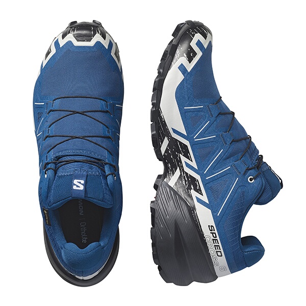 サロモン スピードクロス 6 ゴアテックス 男性用トレイルランニングシューズ 26.5cm Poseidon/Black/Lunar Rock #L47764900