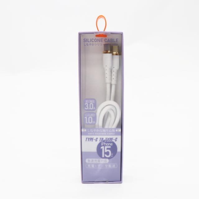 ブラックカラーのType-Cシリコンケーブル