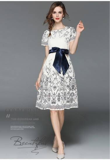 72時間限定タイムセール パーテイードレス ドレスワンピース きれいめワンピース ワンピース ドレス パーティードレス レディース フレアー 袖あり 半袖 膝丈 ラ 新色追加 Farmerscentre Com Ng