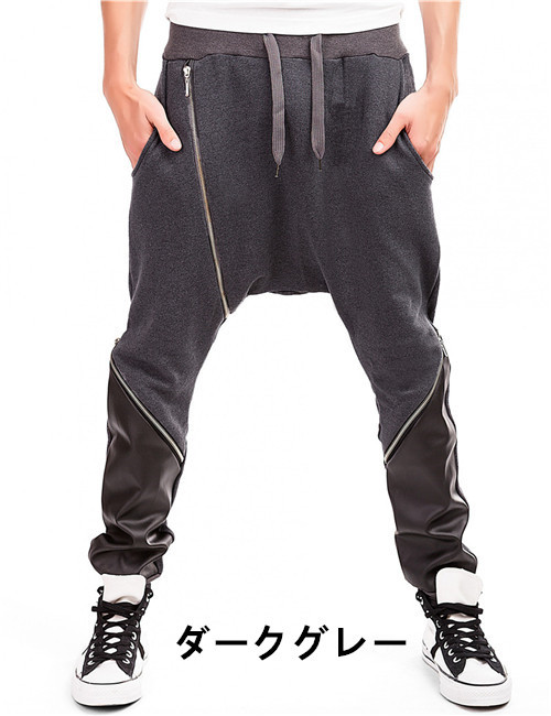 爆売り サルエルパンツ ジョガーパンツメンズ スウエットパンツ ビッグシルエット 切替 革パンツ 驚きの安さ Carlavista Com