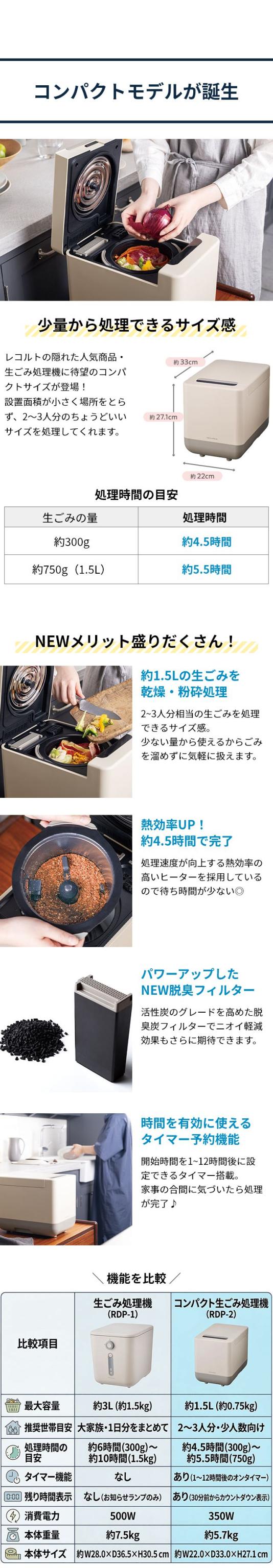 recolte (レコルト) コンパクト生ごみ処理機 RDP-2