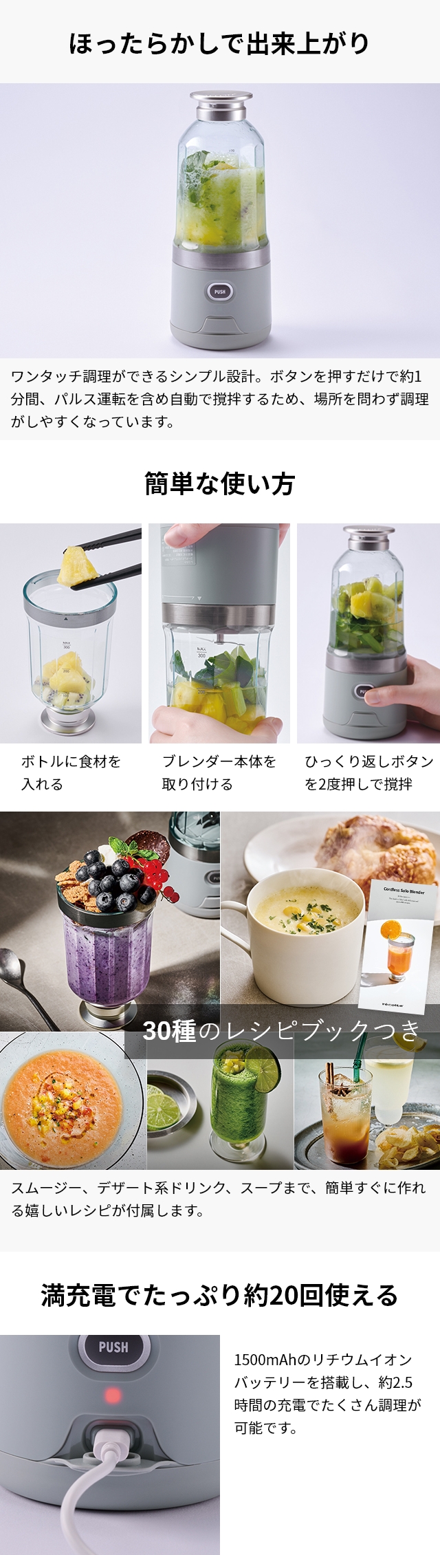 recolte（レコルト） コードレスソロブレンダー RSB-6