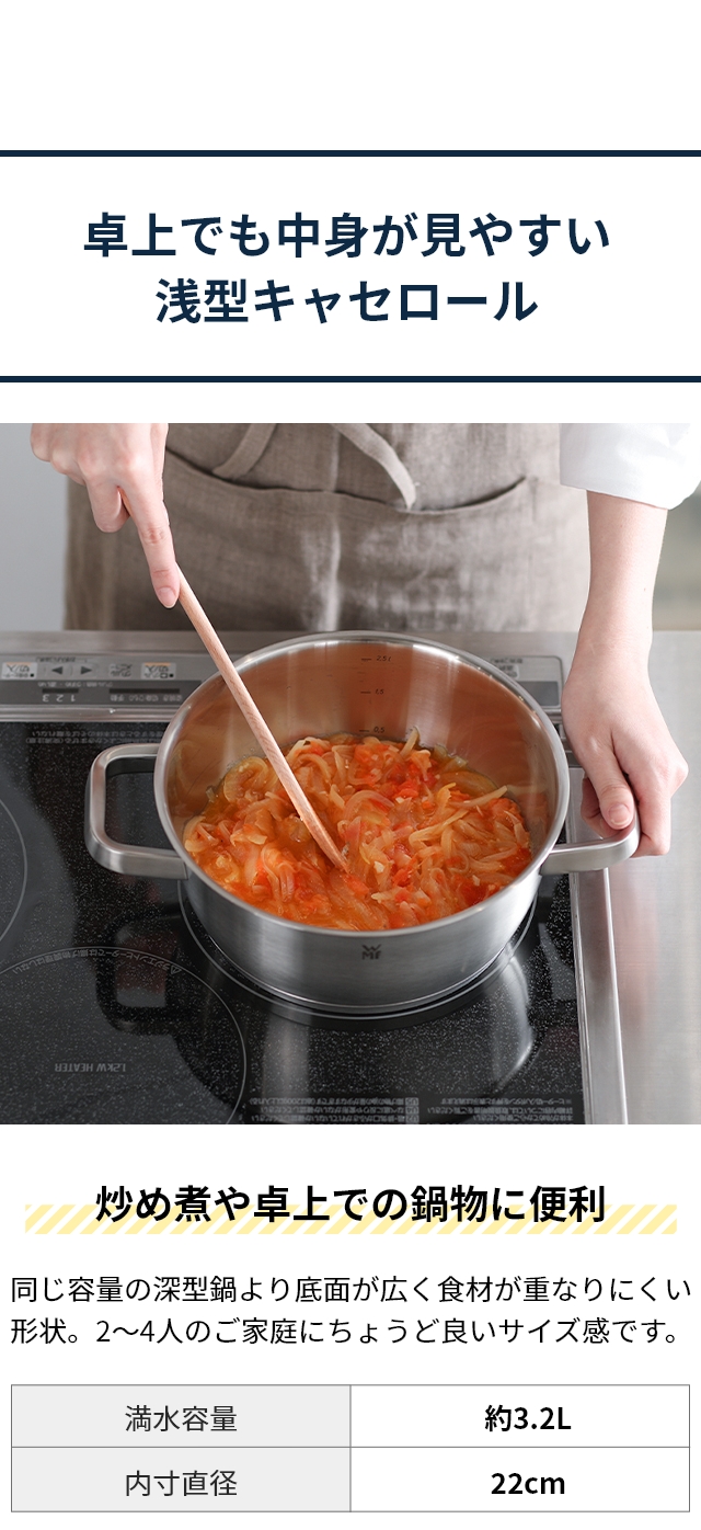 WMF (ヴェーエムエフ) アイコニック ローキャセロール 22cm