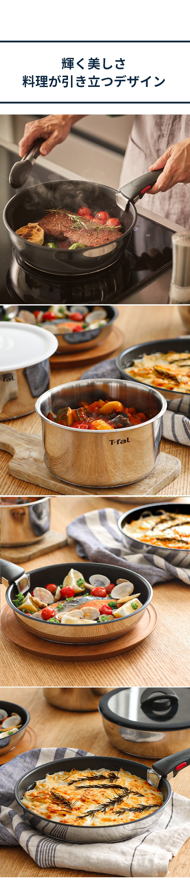 T-FAL (ティファール) インジニオ・ネオ IHステンレス グレース セット14 L893SE