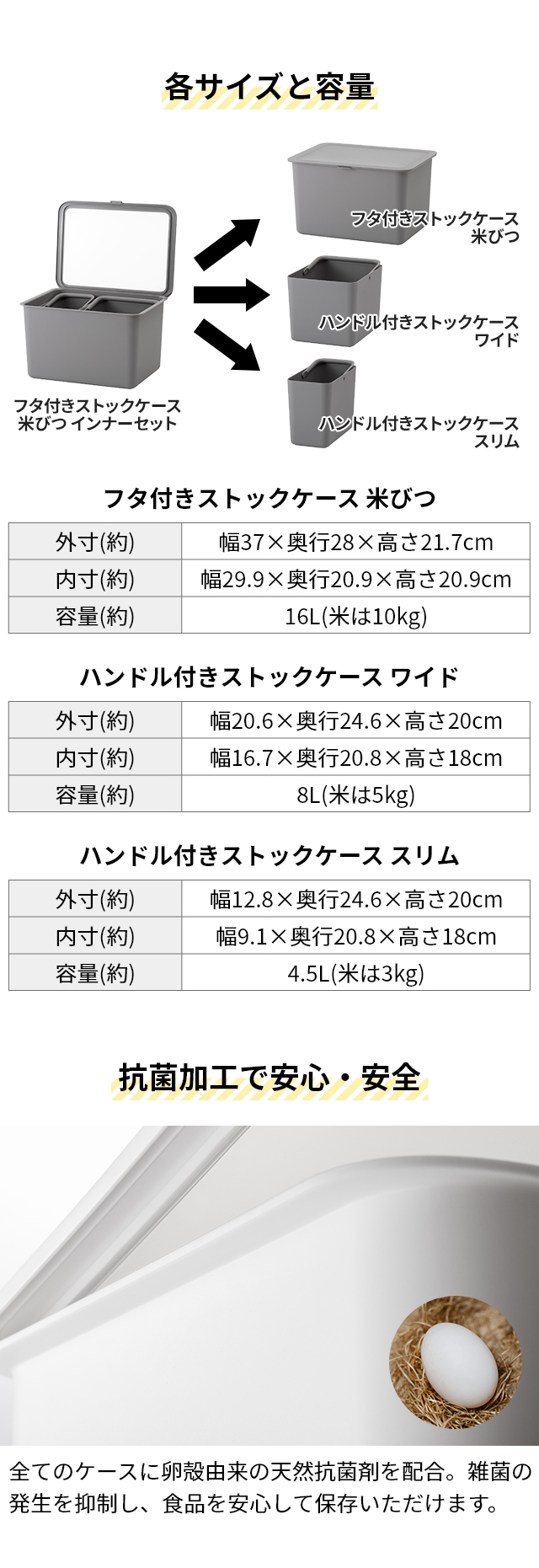 like-it（ライクイット） ハンドル付きストックケース ワイド 2P