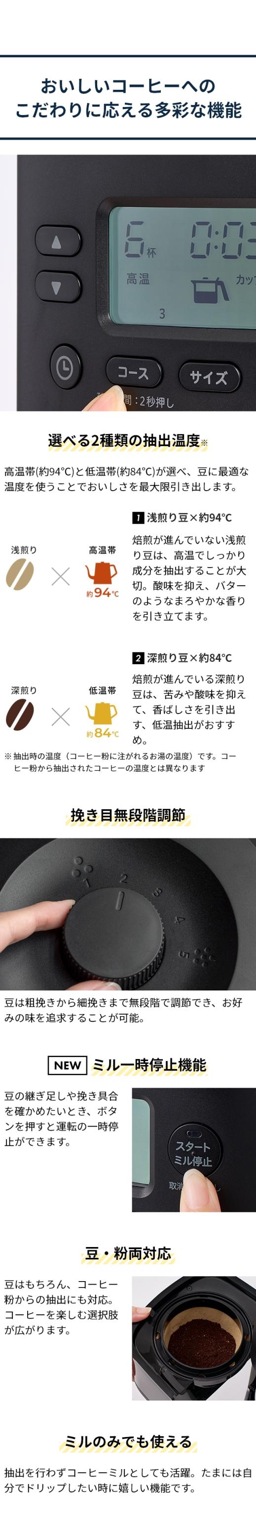 siroca(シロカ) コーン式全自動コーヒーメーカー カフェばこPRO CM-6C271