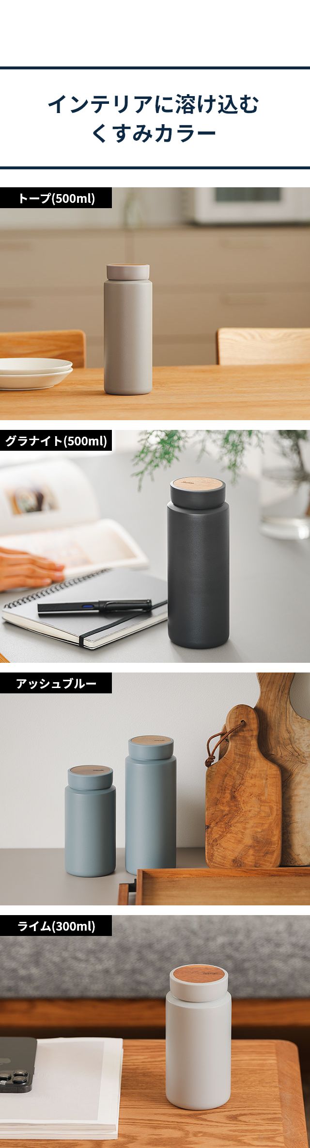 RIVERS（リバーズ） ドリンクボトル moku(モク) 350ml