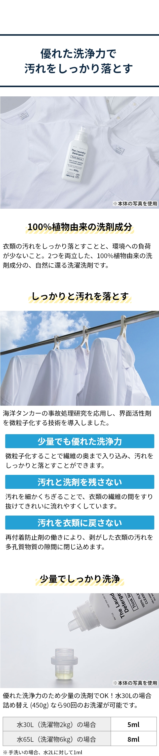 THE (ザ) 洗濯洗剤 詰め替え用 シンクネイチャー (Think Nature) 3個セット