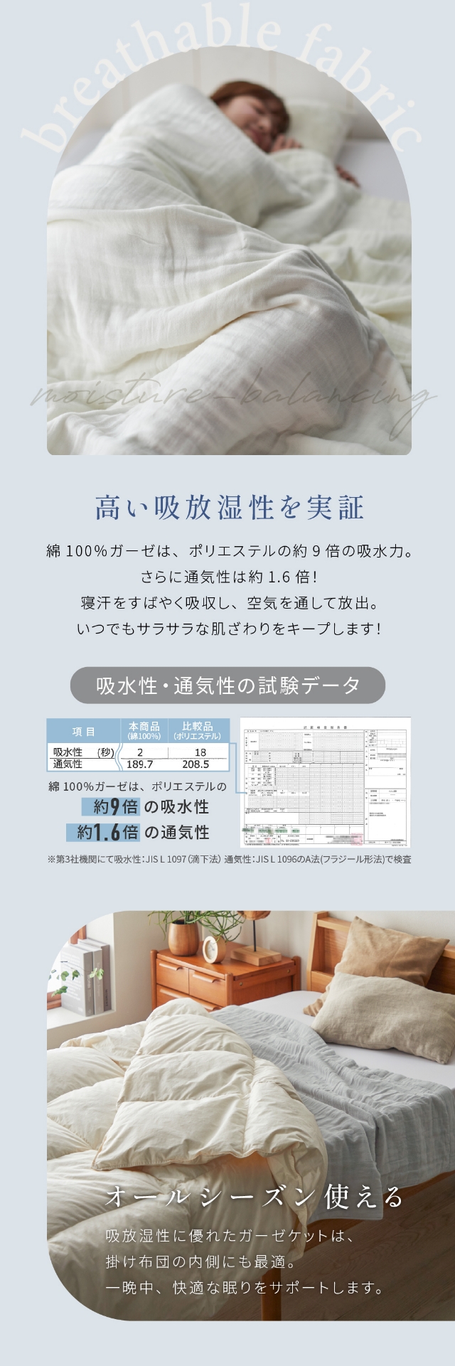 yucuss (ユクスス) CICA加工をした コットン好きのためのふんわり8重ガーゼケット ハーフ