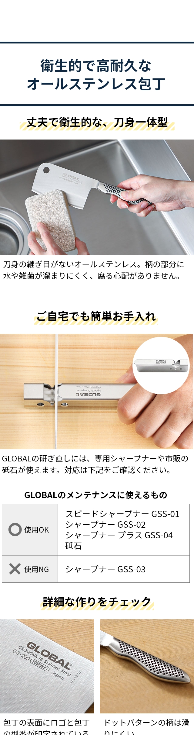 GLOBAL (グローバル) ミニチョッパープレイン 8cm GS-200