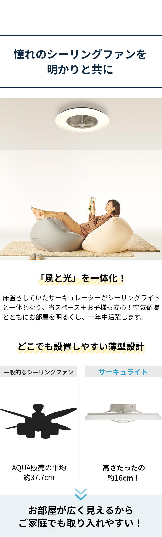 CIRCULIGHT(サーキュライト) シーリングライトサーキュレーター 12畳用 KCC-A12CM