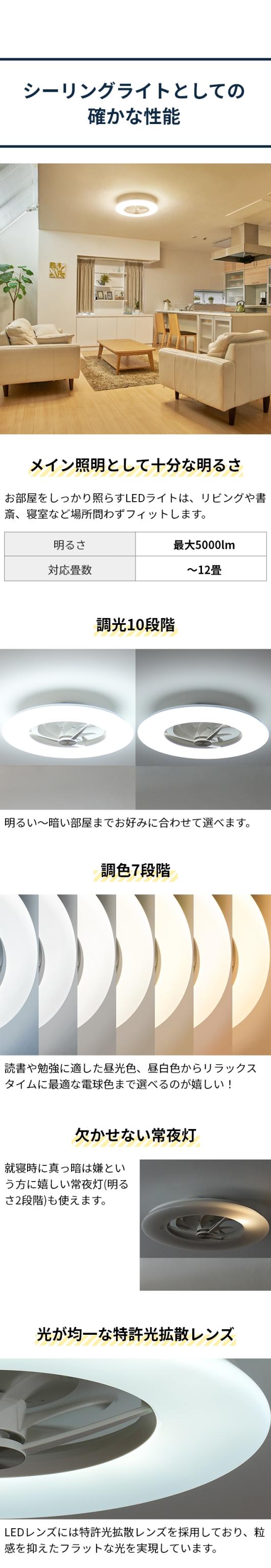 CIRCULIGHT(サーキュライト) シーリングライトサーキュレーター 12畳用 KCC-A12CM