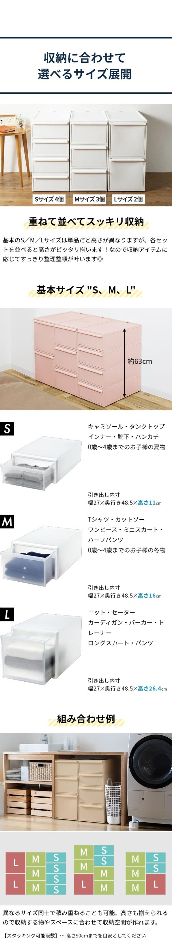 like-it（ライクイット）クローゼットシステム 引き出しS 4個セット