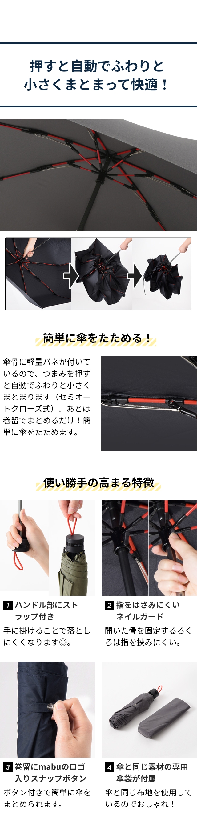 mabu（マブ）高強度折りたたみ傘 ストレングスミニR SMV-4179