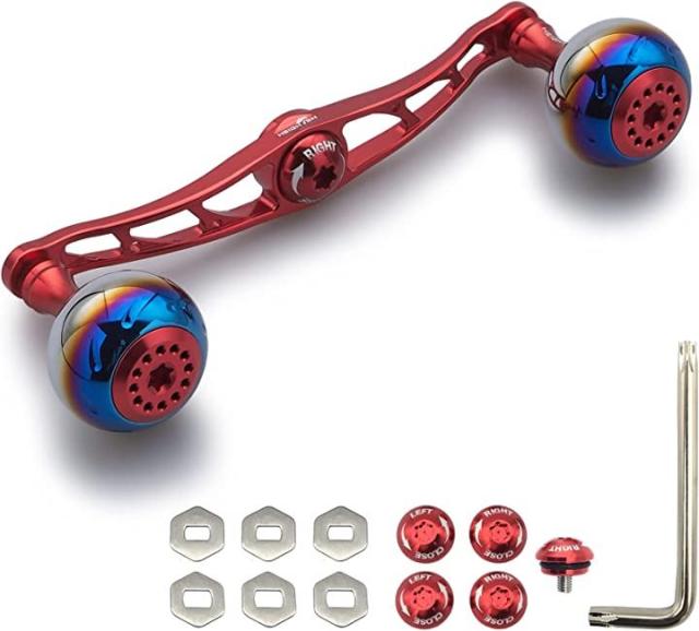 アルミニウム製 シルバー/レッド ベイトリール 人気定番，2025 ベイト リール ハンドル シマノ ダイワ アブガルシア