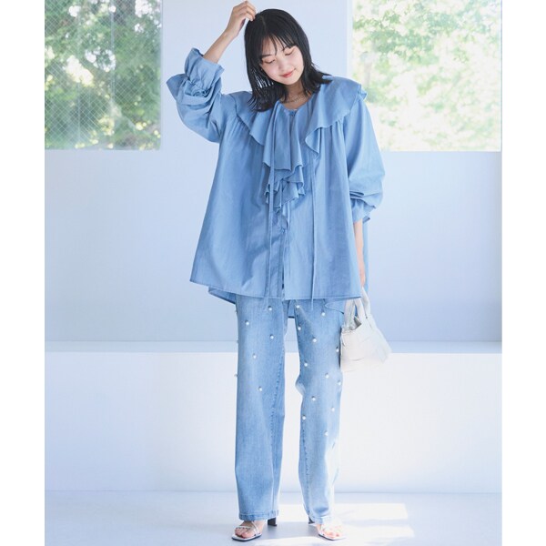 ラビアンジェ（LAVEANGE）/パールデニムパンツの通販はau PAY