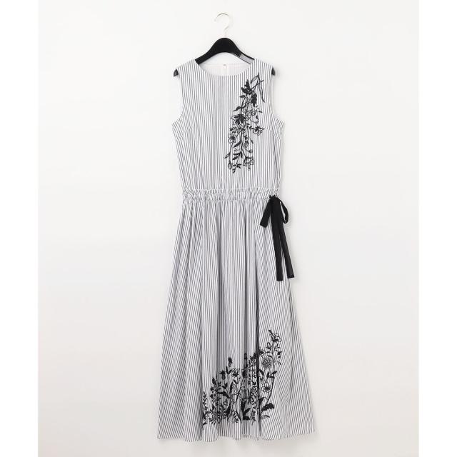 大得価，限定SALE グレースコンチネンタル/ストライプ刺繍ロングワンピース