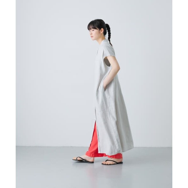 かぐれ - kagure リネンスタンドシャツワンピース かぐれ リネン