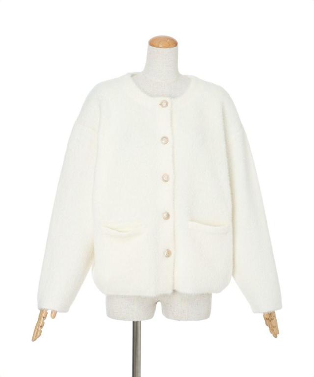 フィント（FINT）/【ふわふわカーデ/洗える】ゴールド釦コクーン