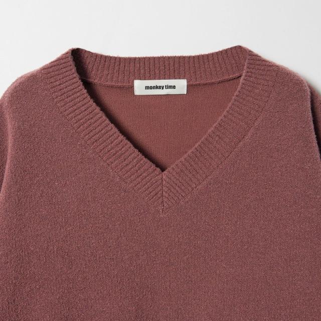 モンキータイム（monkey time）/プレーティング クロップド Vネック