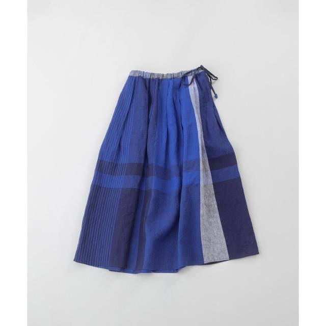 ノップドゥノッド（nop de nod）/リネンパネルチェックタックスカート