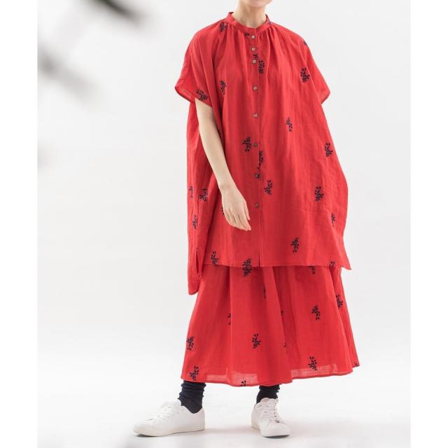 ノップドゥノッド（nop de nod）/ユーカリ刺繍タックキュロット