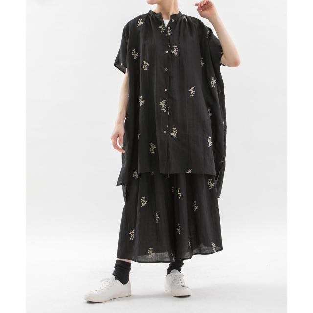 ノップドゥノッド（nop de nod）/ユーカリ刺繍タックキュロット