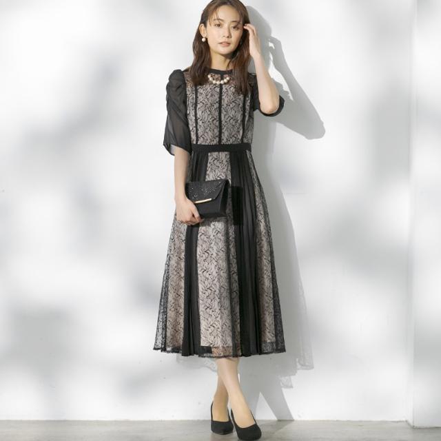 【最終お値下げ】form forma レースプリーツドレス　13号/XL フォルムフォルマ（form forma）/レースプリーツドレス/結婚式