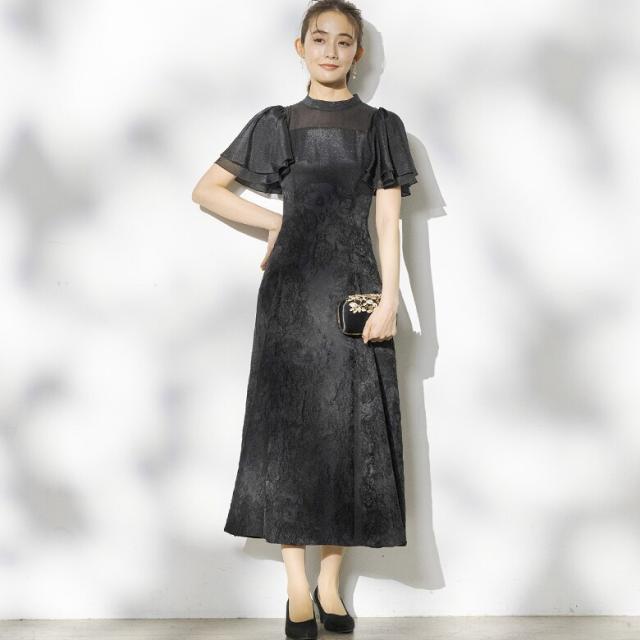 【formforma別注】ラッフルスリーブ ジャガードドレスワンピース フォルムフォルマ（form forma）/【formforma別注】ラッフル