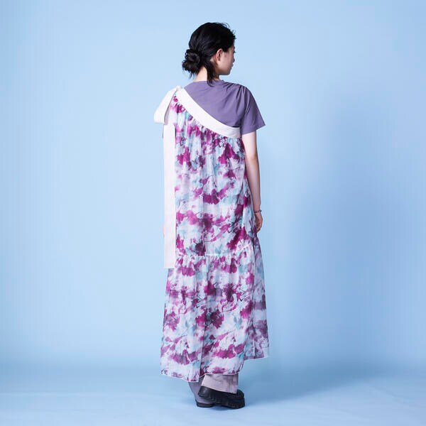 今だけ限定価格 ロートレアモン ブルーブラン アシンメトリータイダイティアードワンピ 洗濯機で洗える 限定価格セール Www Endocenter Com Ua