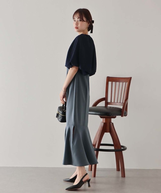 BLUEEAST ドレス バルーンショートケープ×マーメイドワンピース
