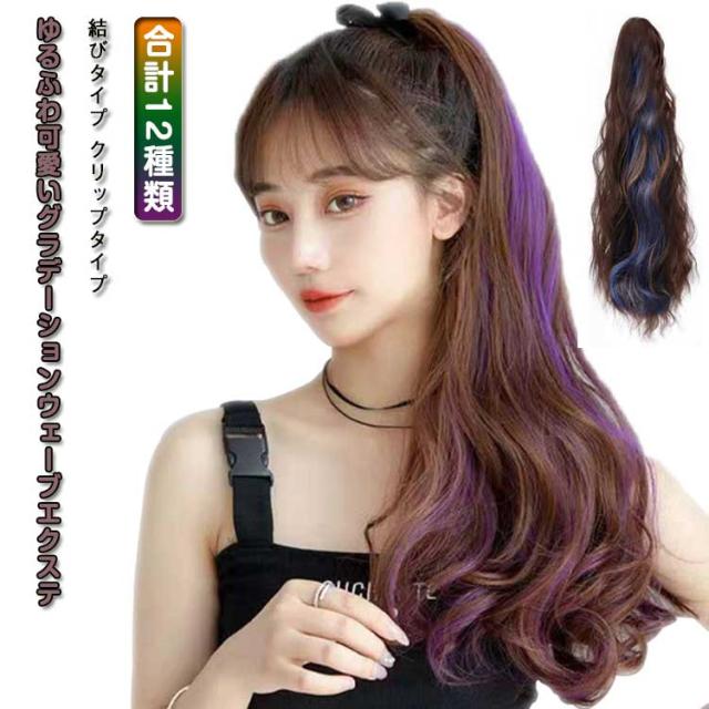 ダークブラウン ロングウィッグ クリップ付き