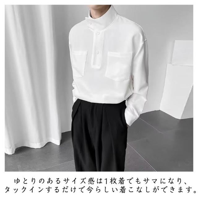 まなよう様　ジュンアンドロペ　襟つき シャツ ハイネック 長袖プルオーバー 配色ライン入り 襟付きニットプルオーバー TINA：JOJUN 全3色