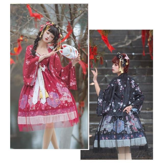 ロリータドレス コスプレ衣装 2点セット キャミソールワンピース 羽織