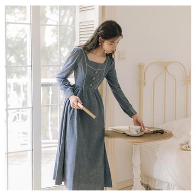 ベロアワンピース ドレス 長袖ワンピース ロングワンピース レディース