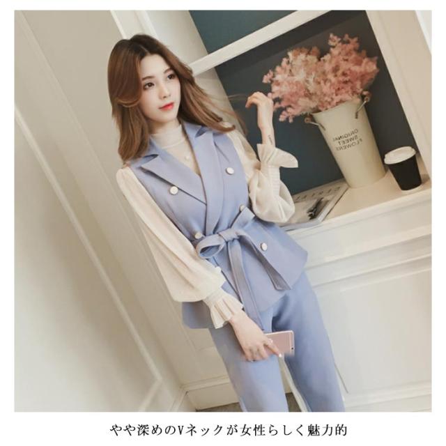 【美品】ZOY　ゴルフ　 エアリーワッフル　セットアップ　ベスト&スカート　40 ゴルフウェア セットアップ レディース 韓国 ベスト スカート