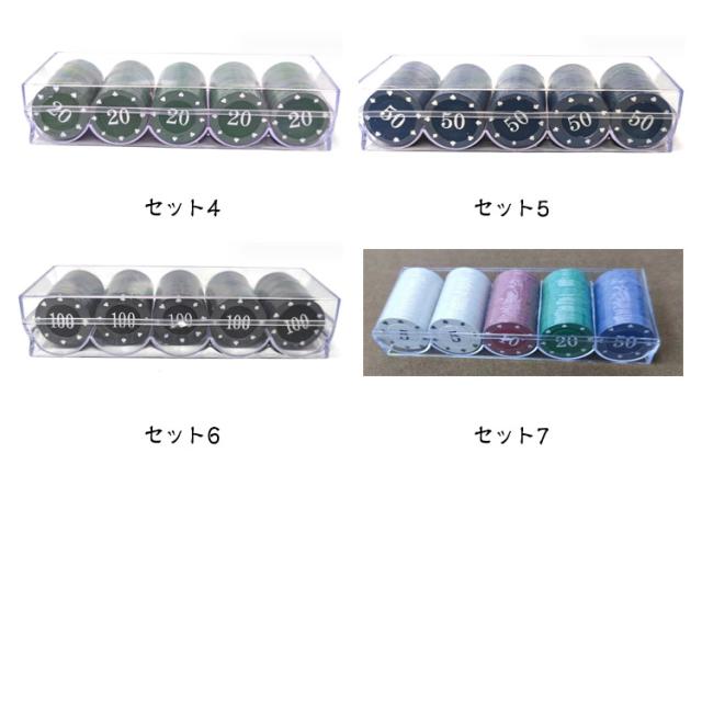 ポーカーチップ 100枚セット 数字付き 5色 ゲーム用 ゲームチップ