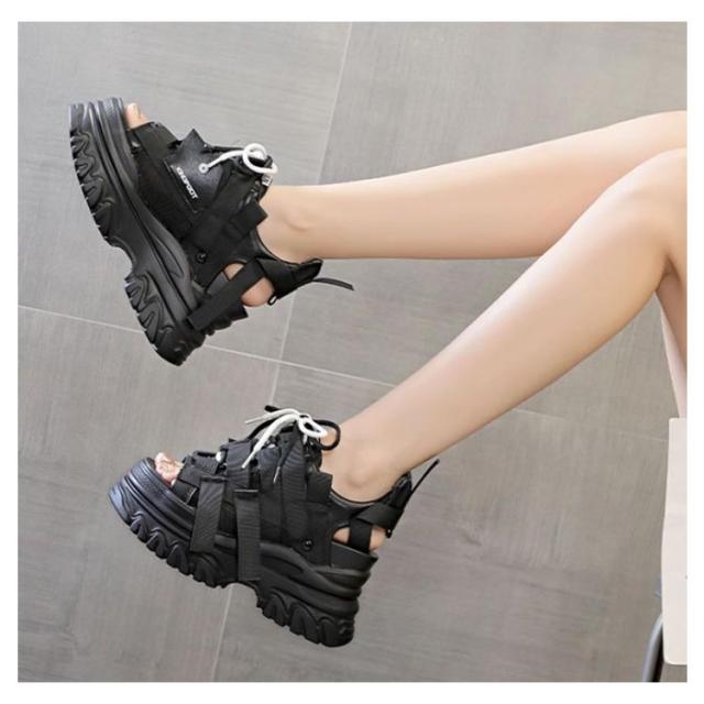 レディース 厚底ブーツサンダル 全2色 地雷系 原宿系 サブカル系