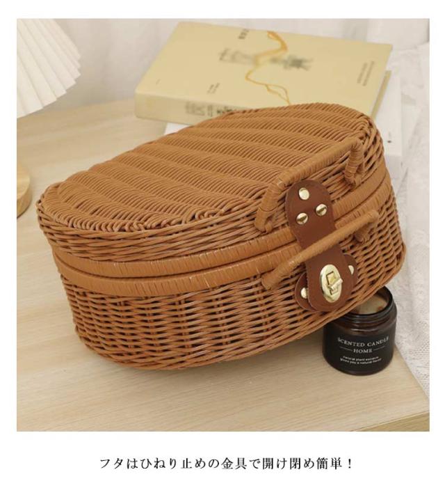 maru▫️手編み　ラタン　トランク　バスケット　ピクニックバスケット maru様専用▫️手編み ラタン トランク バスケット ピクニック