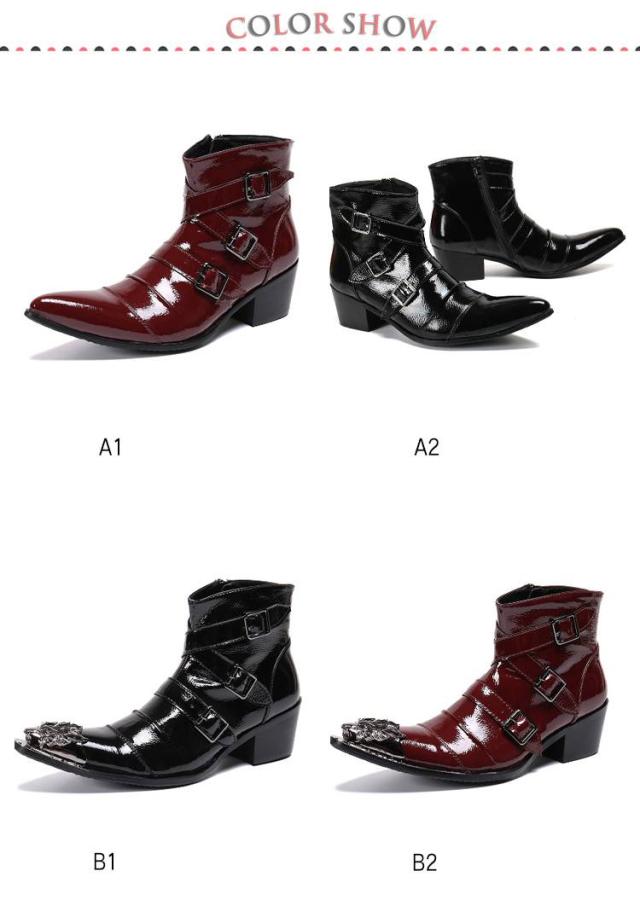 ステージ衣装 本革 ドレスブーツ 2種 渋谷系 ベルト ヒール ドレス