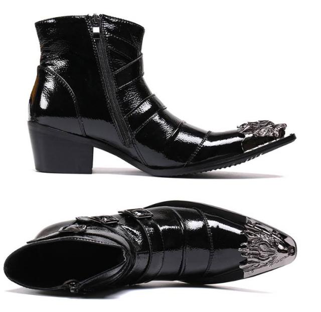 ステージ衣装 本革 ドレスブーツ 2種 渋谷系 ベルト ヒール ドレス