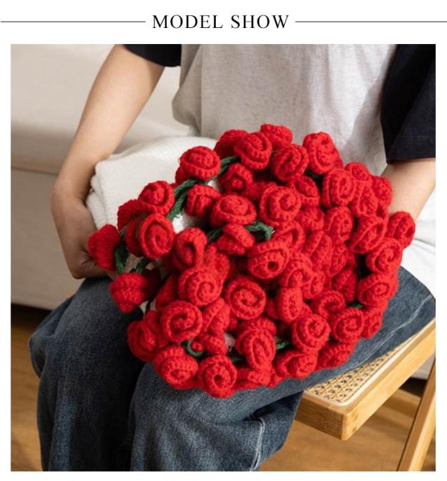 マルチカバー 直径60cm 手編み ニット製 かぎ針編み DIYキット 花束