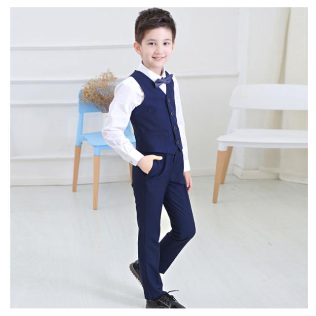 ワイシャツ ネクタイ 5点セット フォーマルスーツ 男の子 キッズ 子供 ベスト チェック柄 ジュニア 入学式 入園式 卒業式 七五三 結婚式 発表会 誕生日 YJSO] 男の子 フォーマルスーツ キッズ スーツセット 長袖シャツ