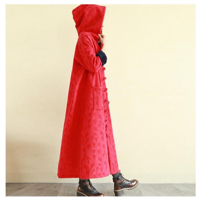 綿麻コート ロング フレアコート レディース 超ロングコート 裏起毛