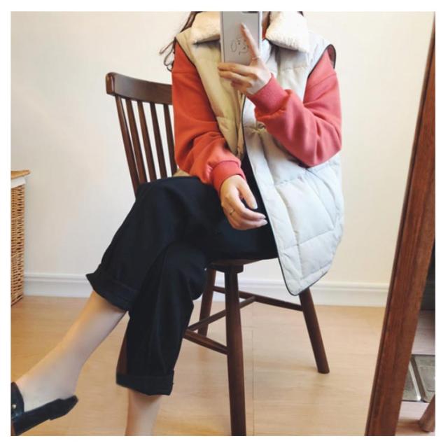 センタープレス テーパードパンツ 起毛素材 ロングパンツ 秋冬