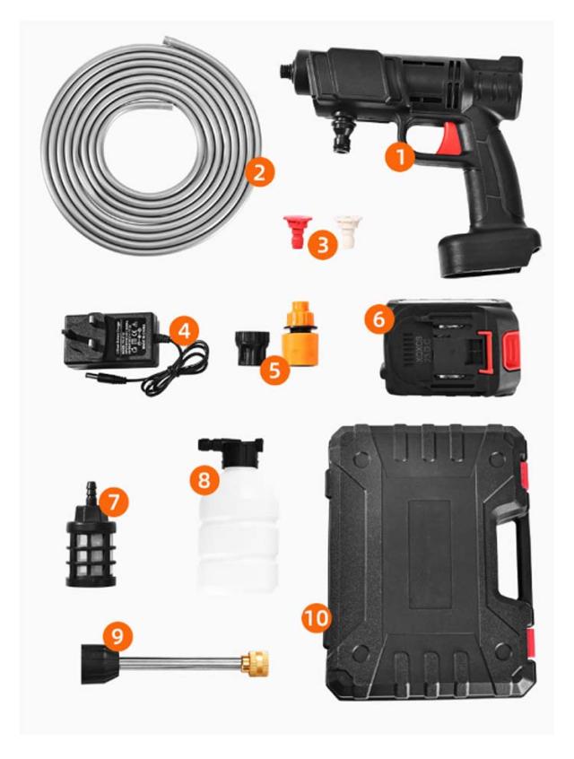 高圧洗浄機本体 48V バッテリー付き【2個】写真のものすべてセットです、新品 48VF バッテリー2個付+充電器】 高圧洗浄機 コードレス 充電式