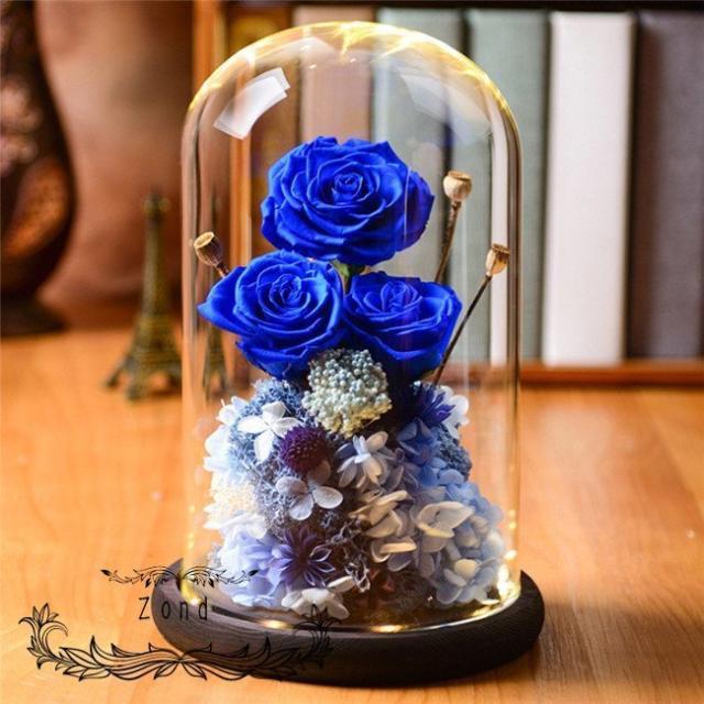 ☘️プリザーブド　フラワー　プレゼント　記念日　ガラスドーム　誕生日 バラ プレゼント 花 プリザーブドフラワー ガラスドーム ガラス