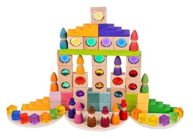 ジュエル積み木 宝石のような積木 アクリルキューブ 積み木