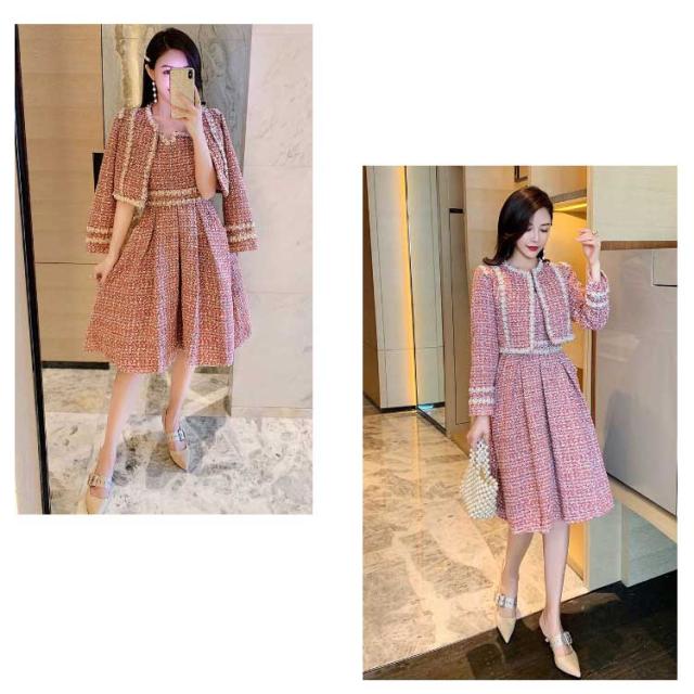 ツイード ワンピース セットアップ 韓国 ジャケット 七五三 ママ